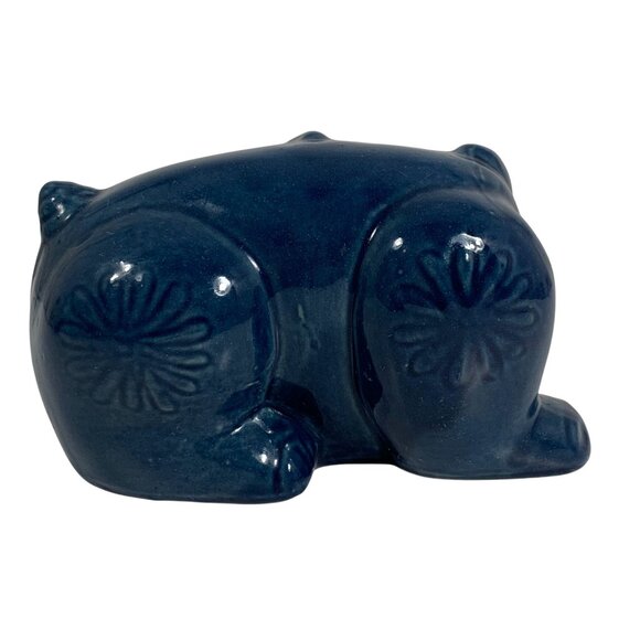 Boho Decor Ceramic Rimini Blue Bull Figurine Ox Buffalo Taurus 6” x 3.5” x 4" - Picture 4 of 7